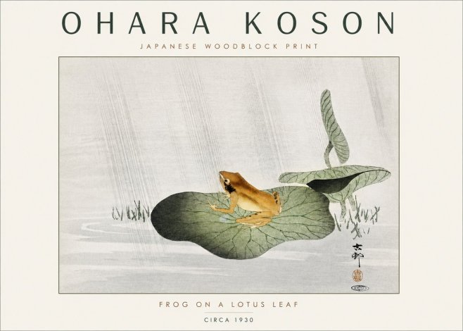 Ohara Koson Frog on a Lotus Leaf No4 - Poszter