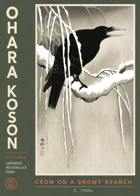Ohara Koson Crow on a Snowy Branch III No3 - Poszter
