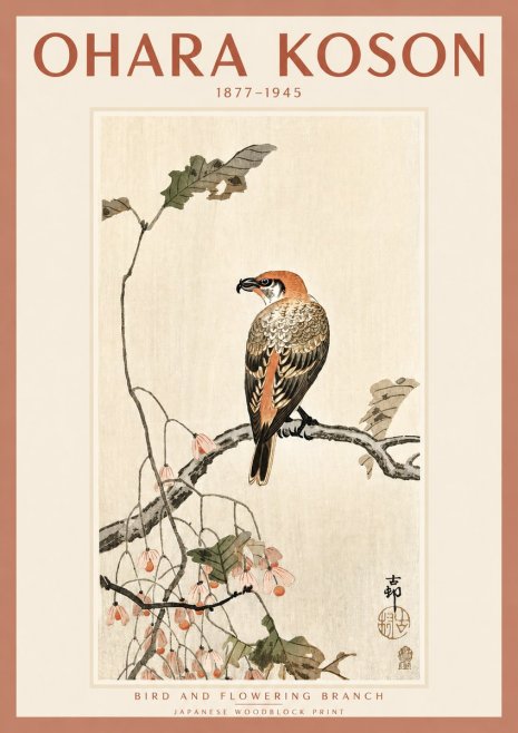 Ohara Koson Bird and Flowering Branch No2 - Poszter