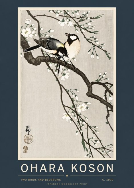 Ohara Koson Two Birds and Blossoms II No4 - Poszter