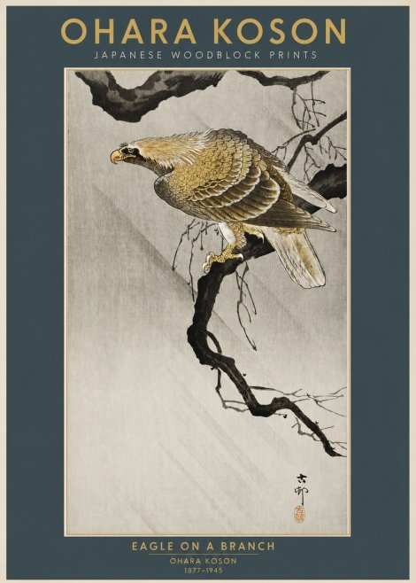 Ohara Koson Eagle on a Branch II No2 - Poszter