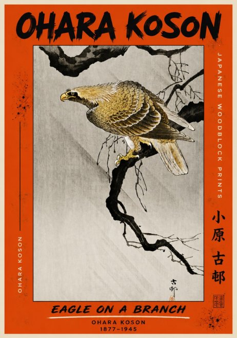 Ohara Koson Eagle on a Branch II No4 - Poszter