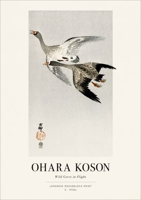 Ohara Koson Wild Geese in Flight III No1 - Poszter