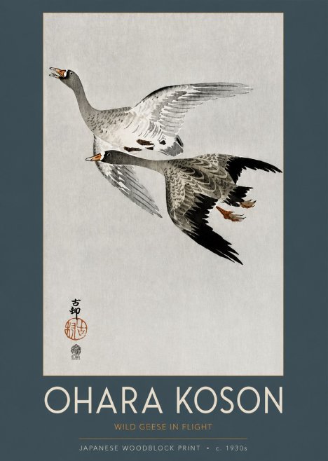 Ohara Koson Wild Geese in Flight III No2 - Poszter