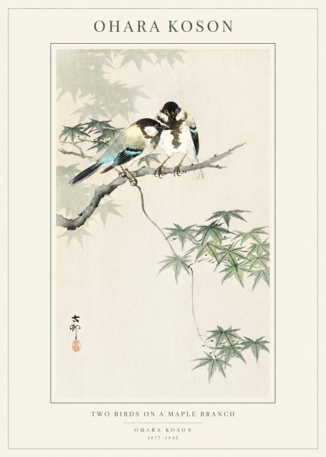 Ohara Koson Two Birds on a Maple Branch No1 - Poszter