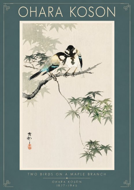Ohara Koson Two Birds on a Maple Branch No5 - Poszter