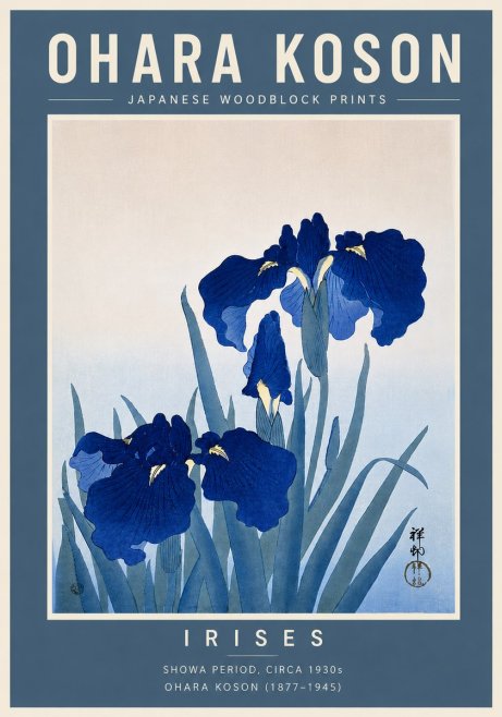 Ohara Koson Iris Es No5 - Poszter