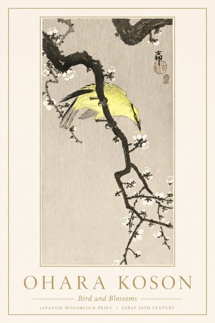 Ohara Koson Bird and Blossoms No1 - Poszter
