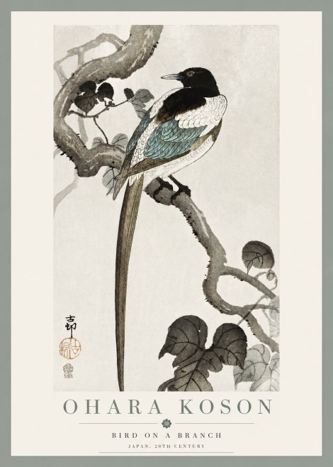Ohara Koson Bird on a Branch IV No3 - Poszter