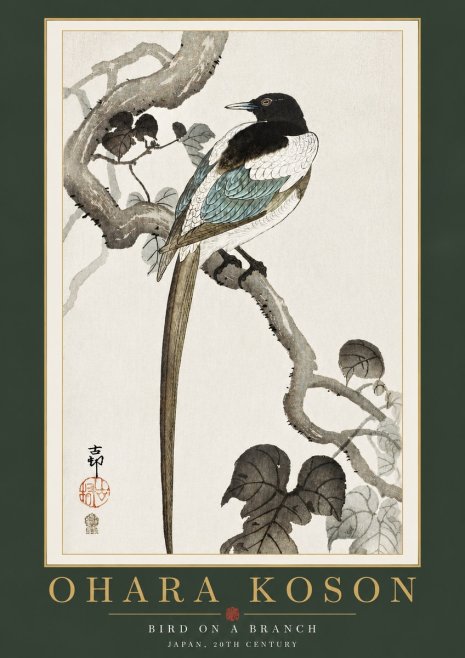 Ohara Koson Bird on a Branch IV No4 - Poszter