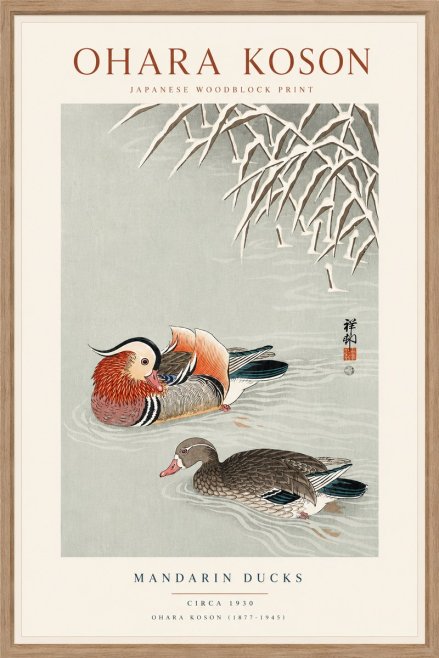 Ohara Koson Mandarin Ducks No6 - Poszter