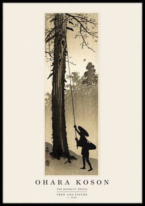 Ohara Koson Tree and Figure No1 - Poszter