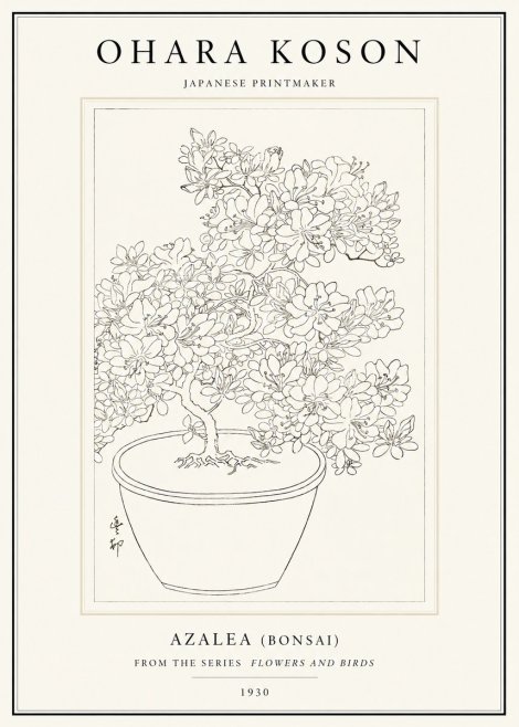 Ohara Koson Azalea (Bonsai) No1 - Poszter