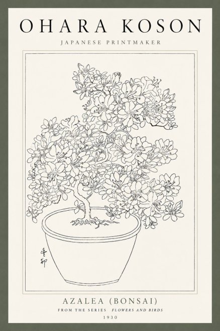 Ohara Koson Azalea (Bonsai) No4 - Poszter