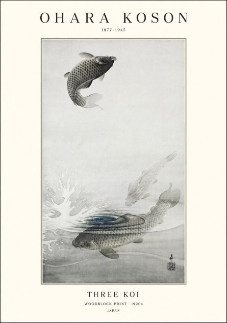 Ohara Koson Three Koi No1 - Poszter
