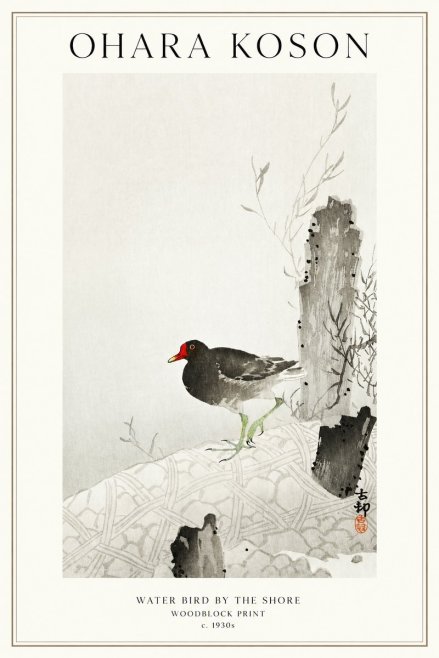 Ohara Koson Water Bird by the Shore No1 - Poszter