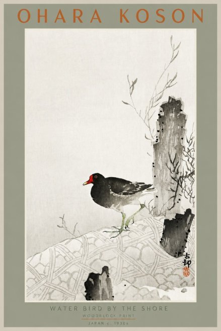 Ohara Koson Water Bird by the Shore No2 - Poszter