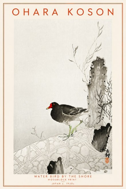 Ohara Koson Water Bird by the Shore No4 - Poszter