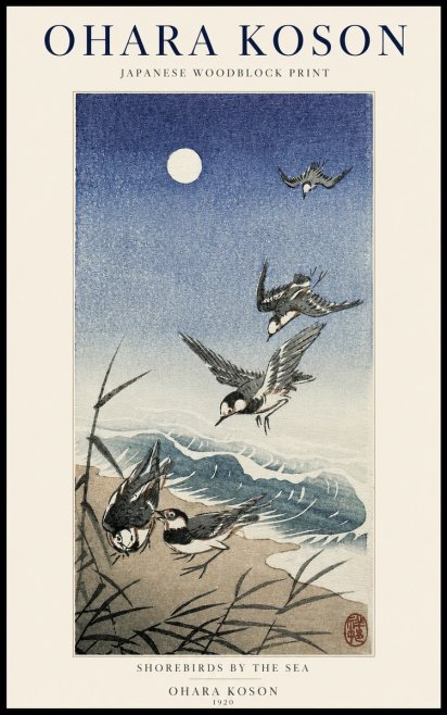 Ohara Koson Shorebirds by the Sea No1 - Poszter