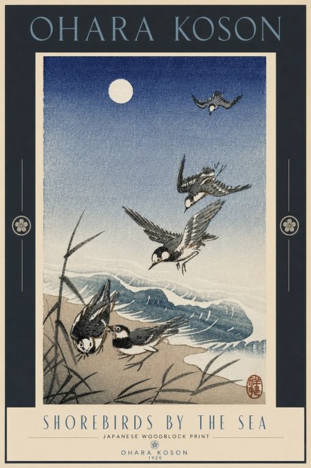 Ohara Koson Shorebirds by the Sea No4 - Poszter