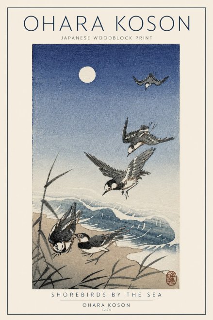 Ohara Koson Shorebirds by the Sea No5 - Poszter