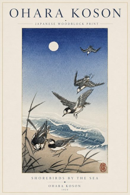 Ohara Koson Shorebirds by the Sea No6 - Poszter