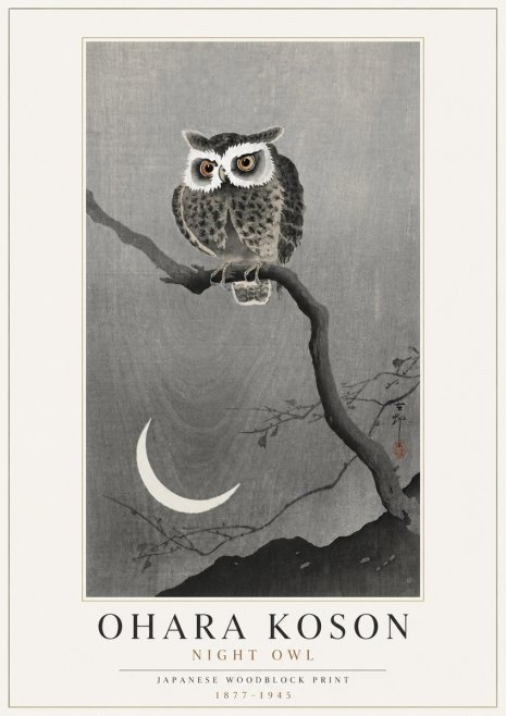 Ohara Koson Night Owl No4 - Poszter