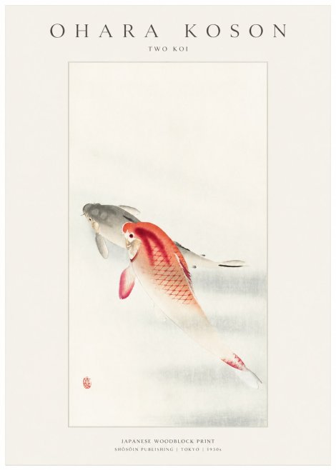 Ohara Koson Two Koi II No1 - Poszter