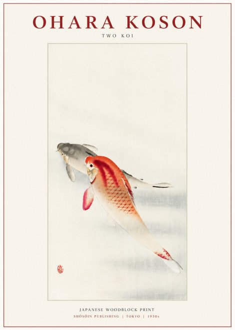Ohara Koson Two Koi II No3 - Poszter