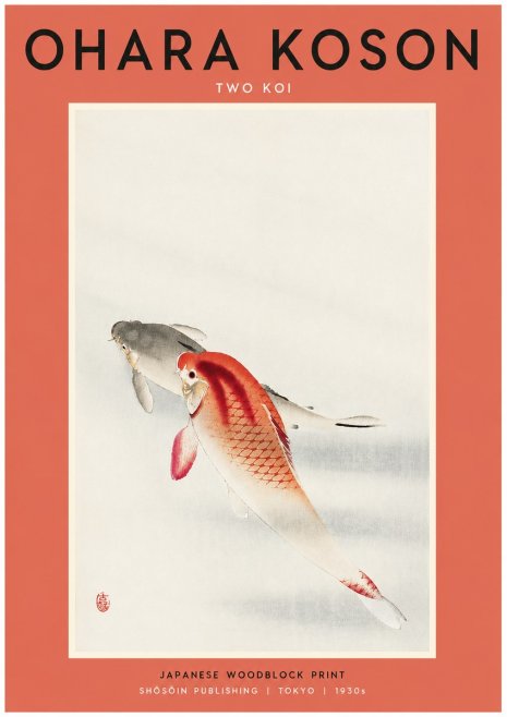 Ohara Koson Two Koi II No4 - Poszter