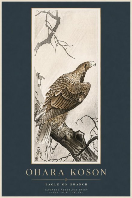 Ohara Koson Eagle on Branch No2 - Poszter