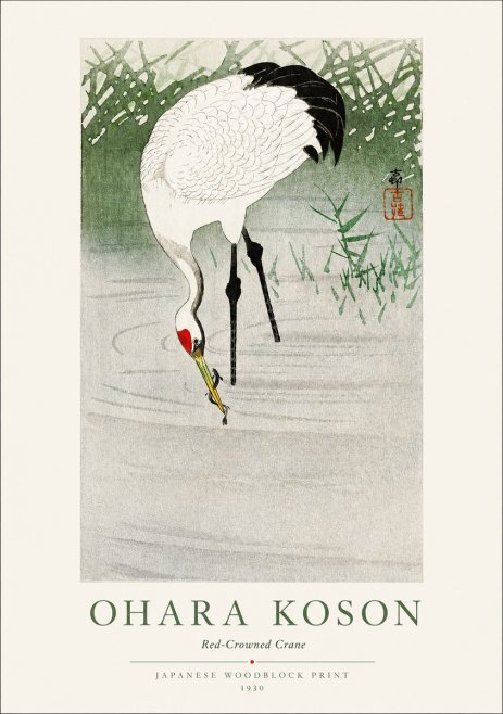 Ohara Koson Red-crowned Crane No1 - Poszter