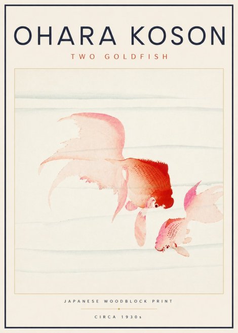 Ohara Koson Two Goldfish No6 - Poszter