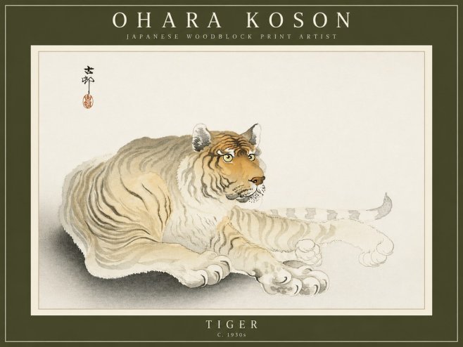 Ohara Koson Tiger No2 - Poszter