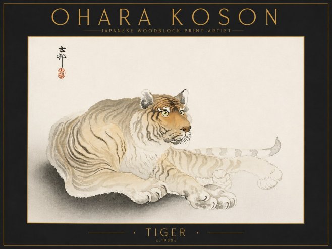 Ohara Koson Tiger No5 - Poszter