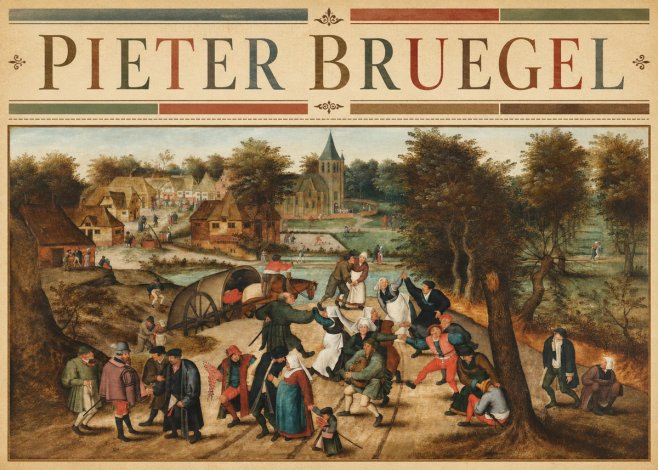 Pieter Bruegel The Peasant Dance I No3 - Poszter