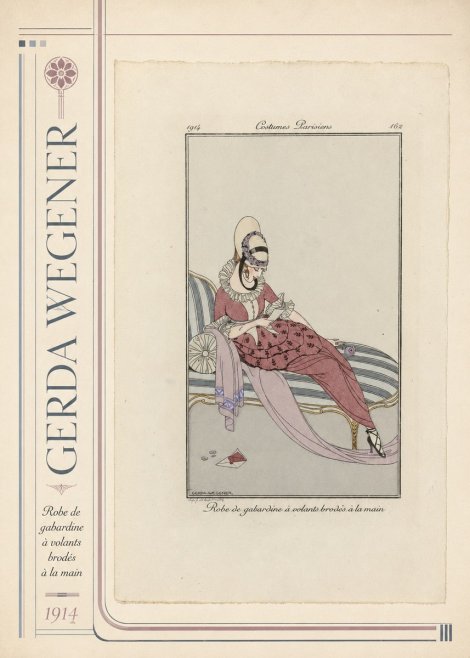 Gerda Wegener Robe De Gabardine À Volants Brodés À La Main I No2 - Poszter