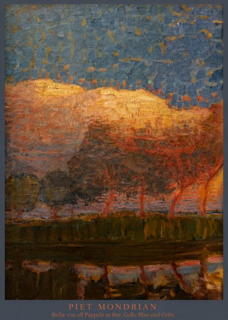 Piet Mondrian Reihe Von Elf Pappeln in Rot, Gelb, Blau Und Grün No5 - Poszter