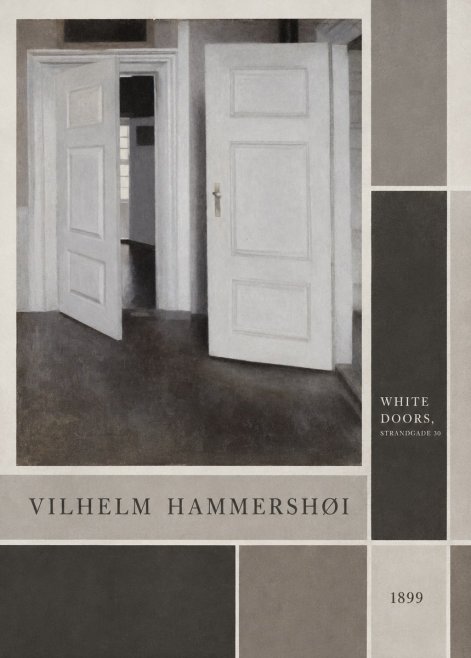 Vilhelm Hammershøi White Doors, Strandgade 30 No4 - Poszter