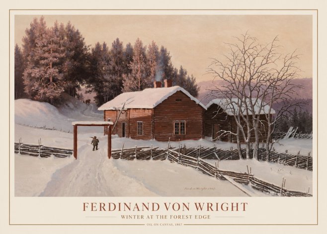 Ferdinand von Wright Winter at the Forest Edge No1 - Poszter