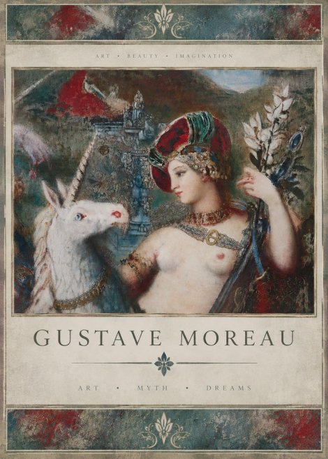 Gustave Moreau The Unicorns I No4 - Poszter