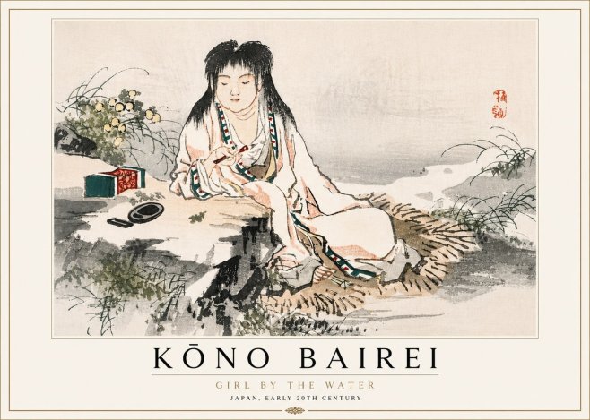 Kōno Bairei Girl by the Water No5 - Poszter