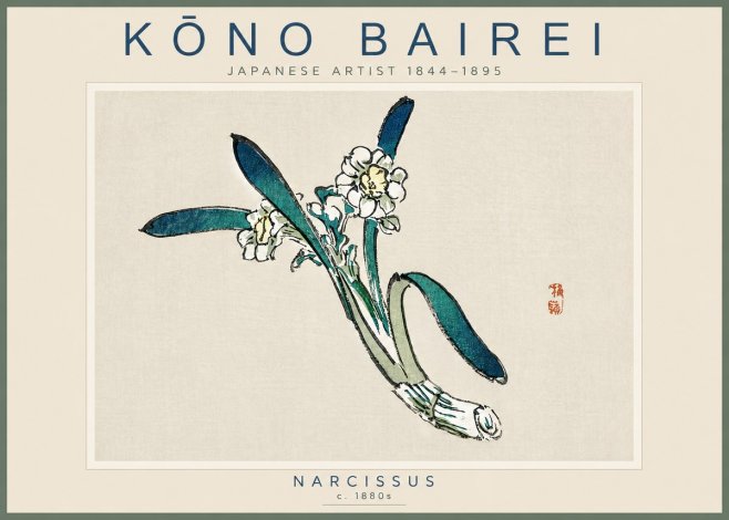 Kōno Bairei Narcissus No3 - Poszter
