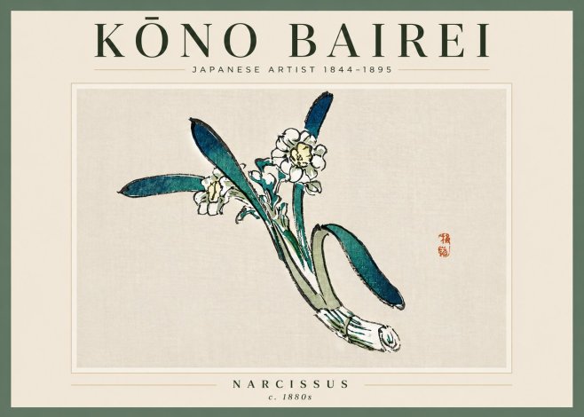Kōno Bairei Narcissus No6 - Poszter