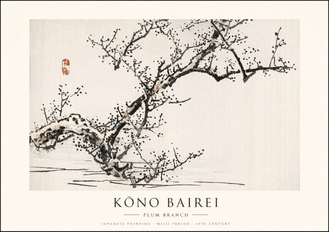 Kōno Bairei Plum Branch No1 - Poszter