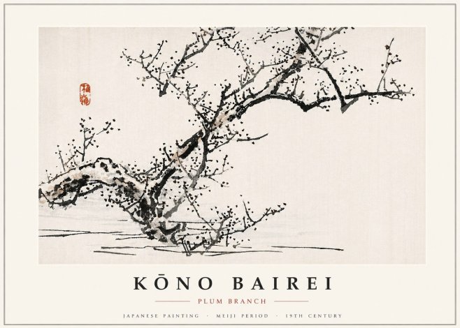 Kōno Bairei Plum Branch No6 - Poszter