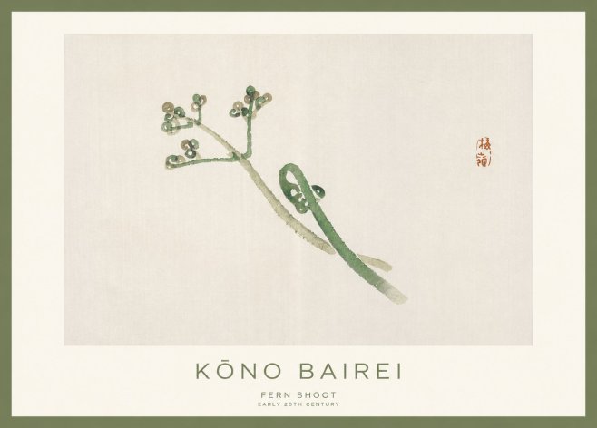 Kōno Bairei Fern Shoot No1 - Poszter