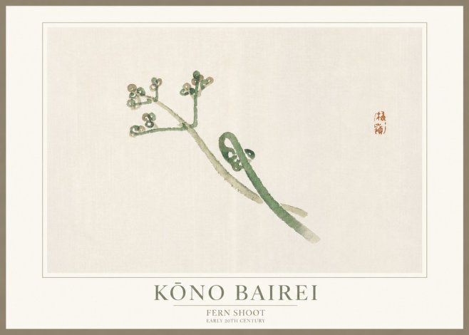 Kōno Bairei Fern Shoot No3 - Poszter
