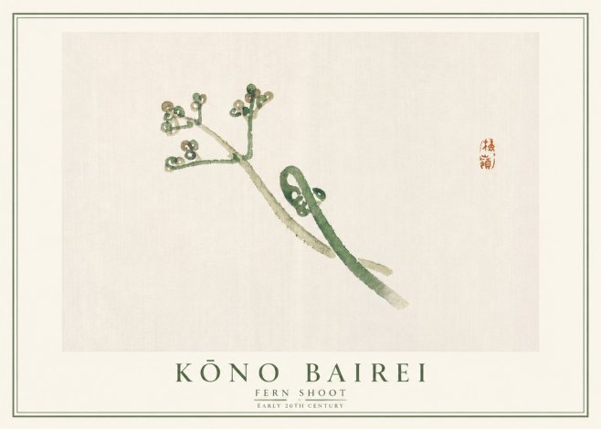 Kōno Bairei Fern Shoot No5 - Poszter