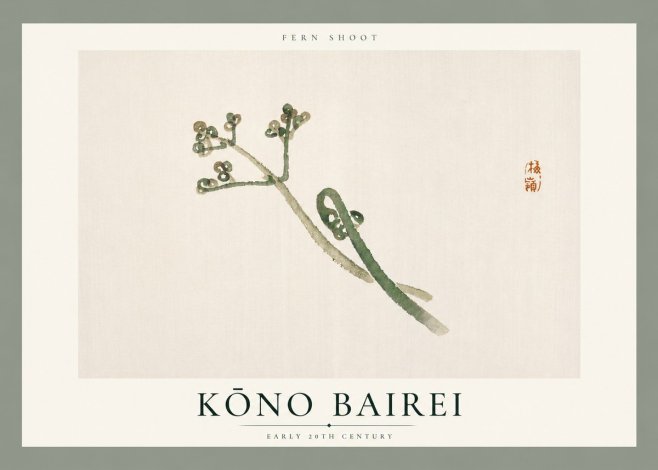 Kōno Bairei Fern Shoot No6 - Poszter